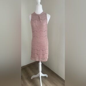 Elegant Pink Lace Dress